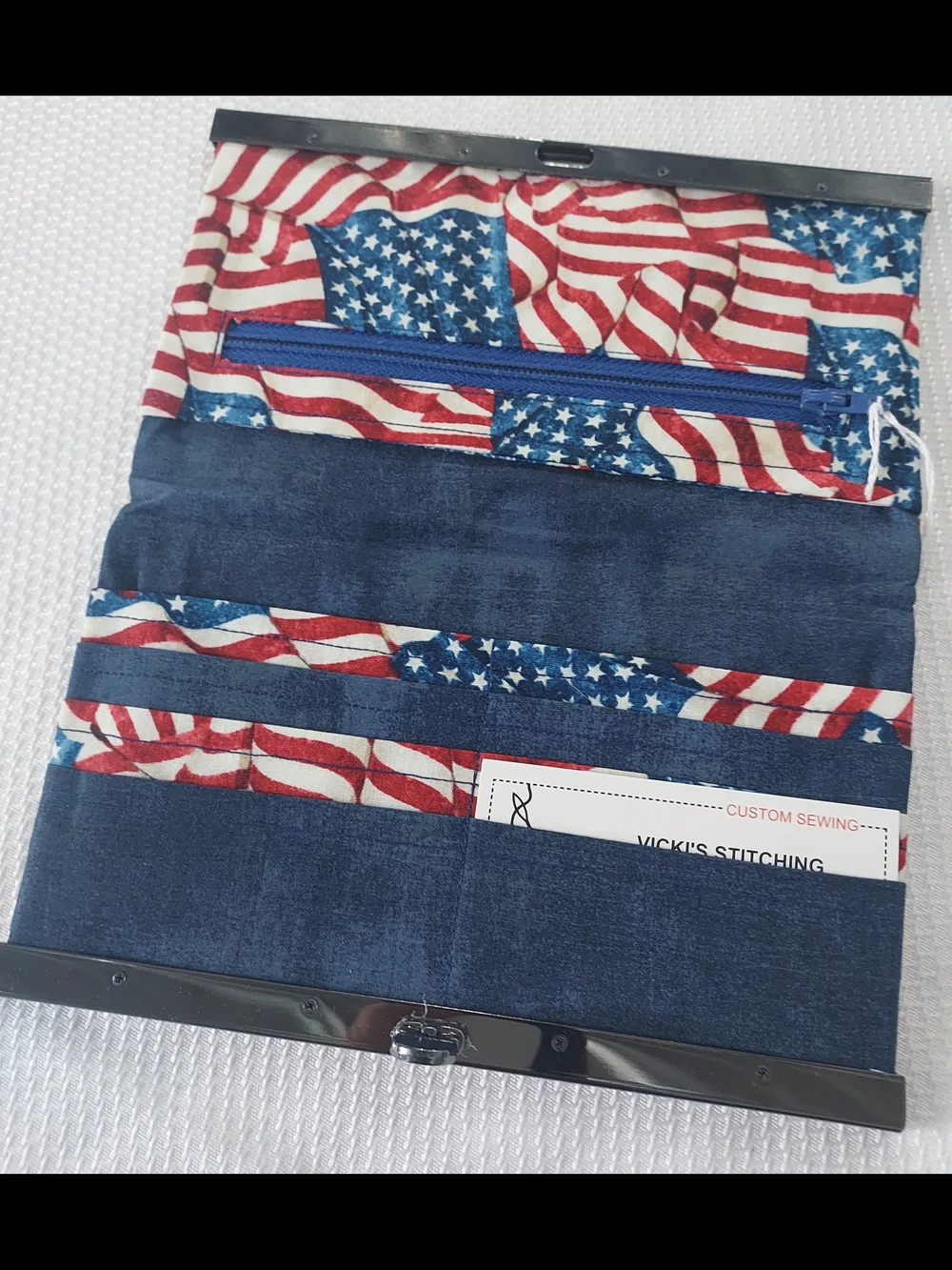 American Flag Print Clutch Wallet - Red, White & Blue ONE OF A KIND